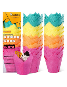 Moldes para Cupcake Tulip Katbite 200PCS Estándar Coloridos