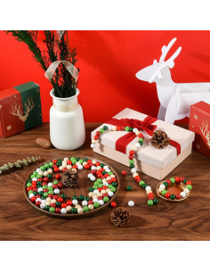 240 Perlas de Madera Natural AllReal 16mm Navidad DIY 2