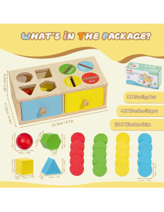 Juguetes Montessori Biottro - Clasificador de Formas y Colores 2