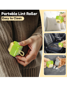 2 Piezas Rodillo Quitapelusas Reutilizable Lifeqian Beige Verde 2