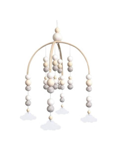 Móvil de Cuna de Perlas de Madera Kalastussaari 50x30 cm