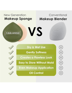 Esponjas de Maquillaje Cool Angle 5 Piezas Verde Mediana 2