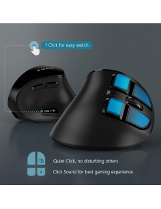 Ratón Ergonómico Inalámbrico Seenda - Vertical Recargable Negro 2