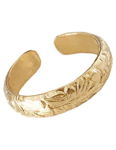 Anillo de Dedo del Pie Ajustable Oro Relleno 14K Floral