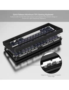 Teclado Inalámbrico Womier RD75 Pro 75% Aluminio RGB Negro 2