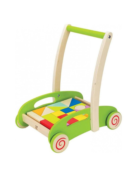Carrito de Bloques y Rodillos Hape Juguete de Madera 35.3x28.3cm
