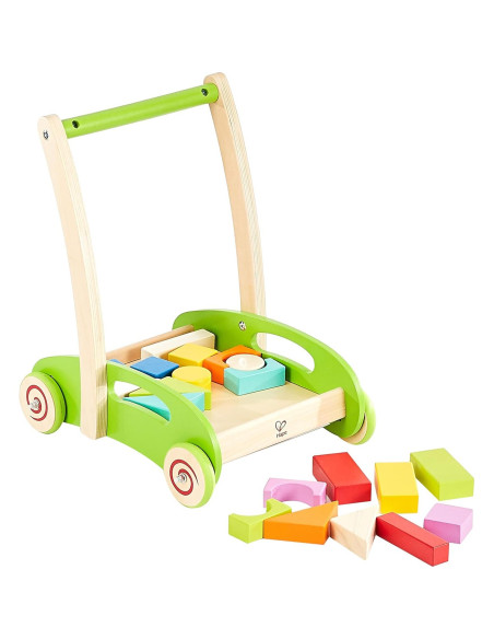 Carrito de Bloques y Rodillos Hape Juguete de Madera 35.3x28.3cm