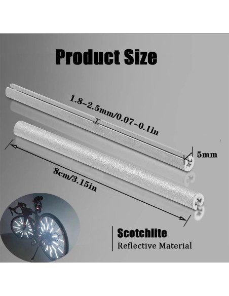 36 Reflectores de Radios Hsathoac para Bicicletas - Visibilidad 360