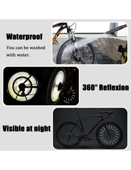 36 Reflectores de Radios Hsathoac para Bicicletas - Visibilidad 360