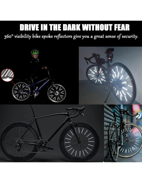 36 Reflectores de Radios Hsathoac para Bicicletas - Visibilidad 360