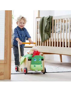 Carrito de Bebé Dragón HABA de Madera con Almacenamiento 2