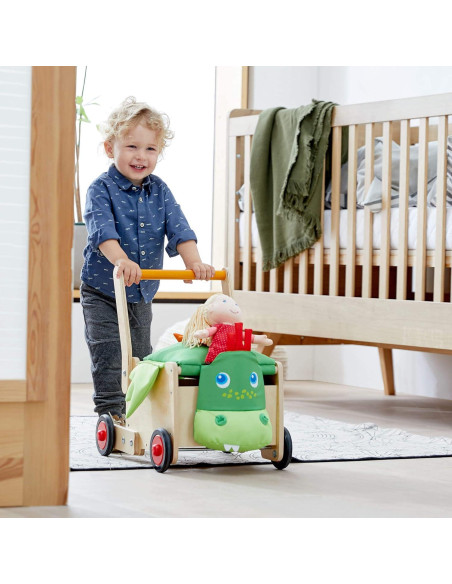 Carrito de Bebé Dragón HABA de Madera con Almacenamiento