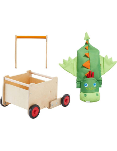 Carrito de Bebé Dragón HABA de Madera con Almacenamiento