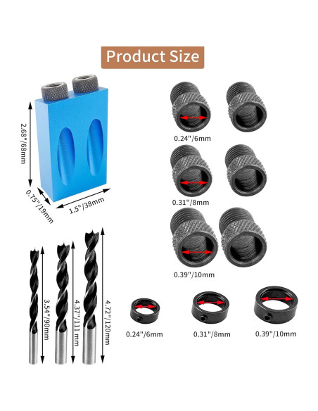 Kit de Plantilla de Taladro Angular 14 Piezas Bonsicoky