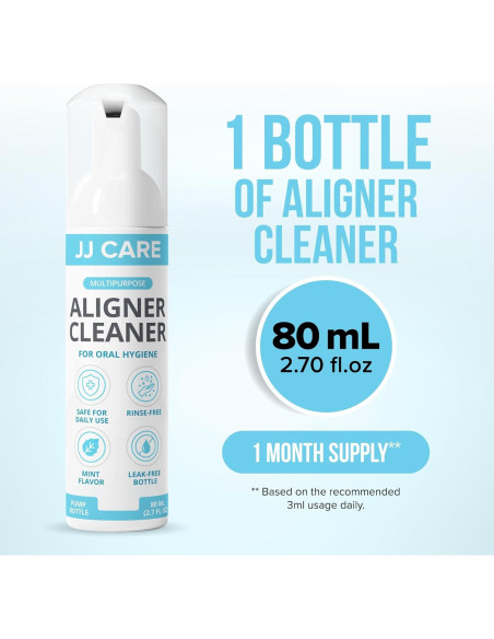 Espuma Limpiadora de Alineadores JJ CARE 80ml Menta