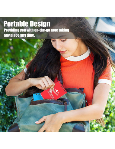 Koogel Mini Cuadernos Espirales Impermeables 4PCS 7.6x12.7cm