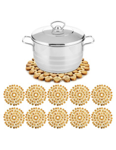 AVLA 10 Posavasos de Bambú Resistentes al Calor 21 cm