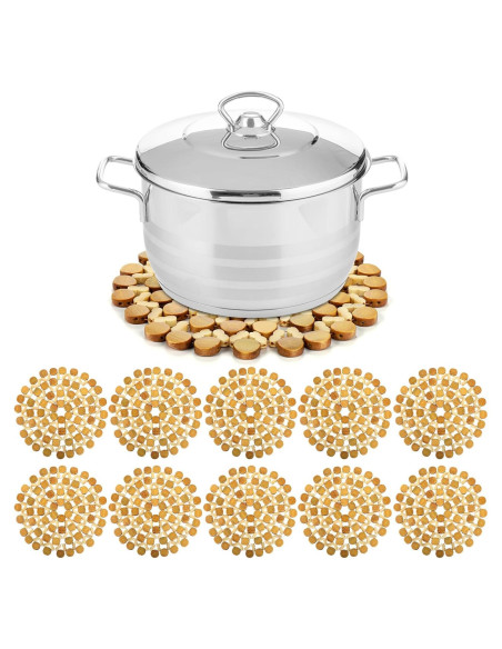 AVLA 10 Posavasos de Bambú Resistentes al Calor 21 cm