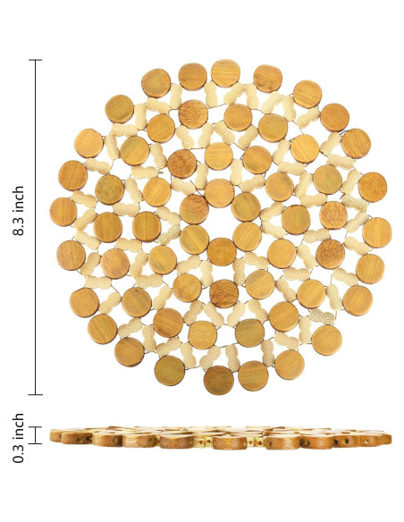 AVLA 10 Posavasos de Bambú Resistentes al Calor 21 cm