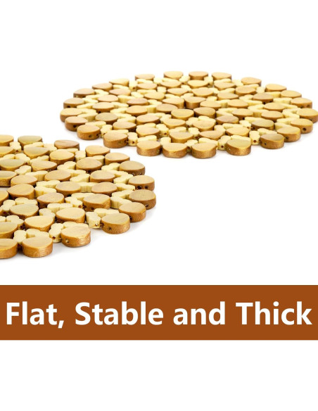 AVLA 10 Posavasos de Bambú Resistentes al Calor 21 cm