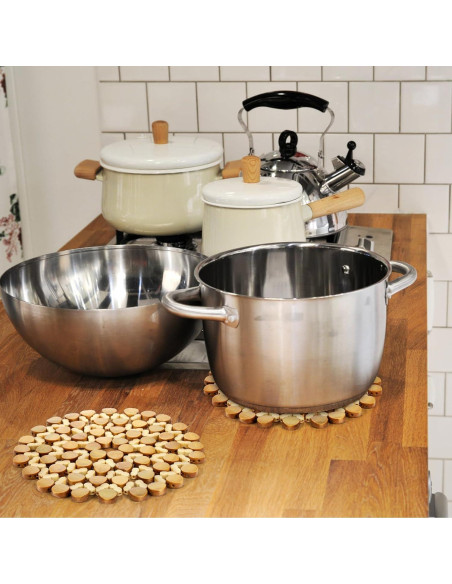 AVLA 10 Posavasos de Bambú Resistentes al Calor 21 cm