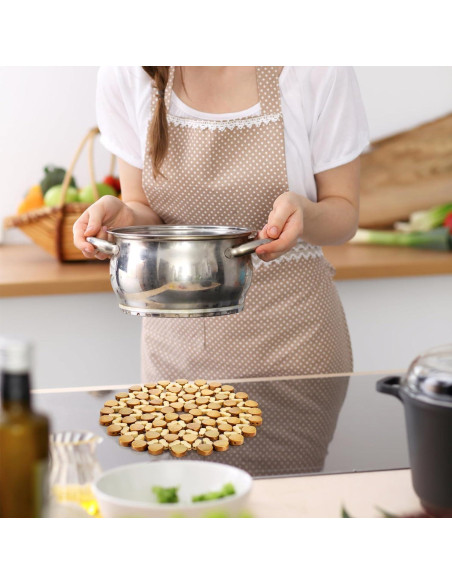 AVLA 10 Posavasos de Bambú Resistentes al Calor 21 cm