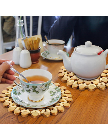 AVLA 10 Posavasos de Bambú Resistentes al Calor 21 cm