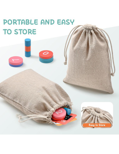 Juguetes Montessori Matemáticas Madera Lewo 1-20 para Niños