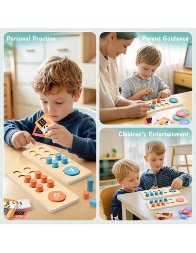 Juguetes Montessori Matemáticas Madera Lewo 1-20 para Niños