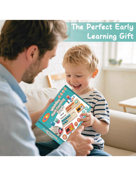 Juguetes Montessori Matemáticas Madera Lewo 1-20 para Niños