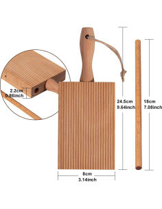 Tabla de Gnocchi de Madera de Haya Yueshico 20.3x7.9 cm 2