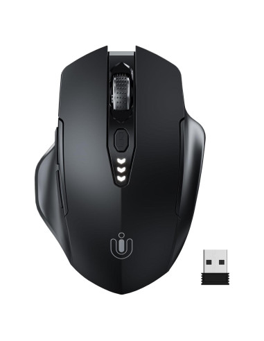 Ratón Inalámbrico Uineer Ergonómico Recargable 2.4GHz Negro