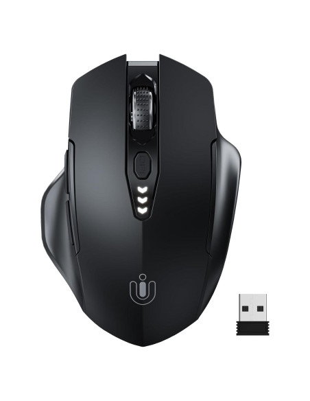Ratón Inalámbrico Uineer Ergonómico Recargable 2.4GHz Negro