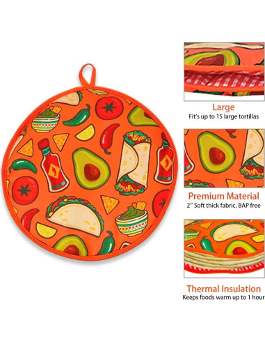 Bolsa Calentadora de Tortillas VNOM 30.48 cm Aislada Microondas