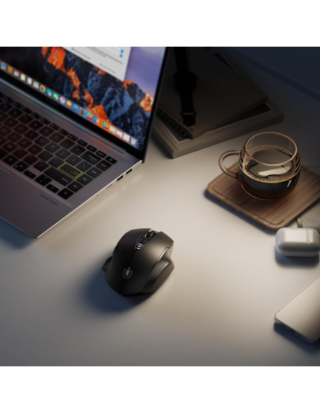 Ratón Inalámbrico Uineer Ergonómico Recargable 2.4GHz Negro