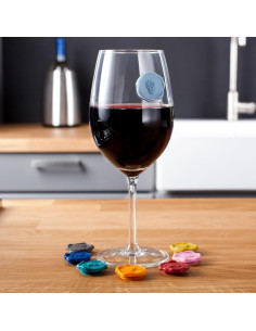 Marcadores de Vidrio Vacu Vin Uva - Set de 8 Coloridos 2