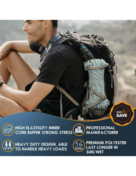 Cuerda de Nylon y Poliéster 30.48 m 6.35 mm SMART&CASUAL Blanca