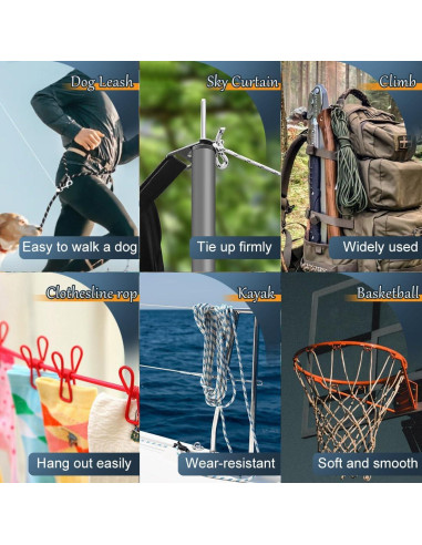 Cuerda de Nylon y Poliéster 30.48 m 6.35 mm SMART&CASUAL Blanca