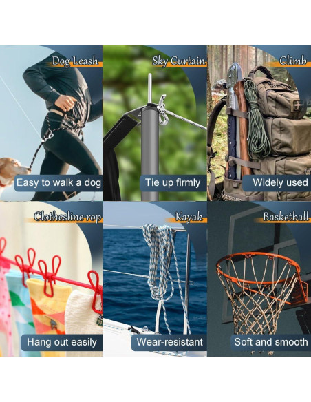 Cuerda de Nylon y Poliéster 30.48 m 6.35 mm SMART&CASUAL Blanca