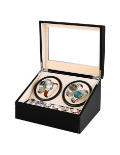 Winder de Reloj J&T Tecnología para 4 Relojes + 6 Almacenamiento