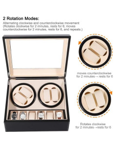 Winder de Reloj J&T Tecnología para 4 Relojes + 6 Almacenamiento 2