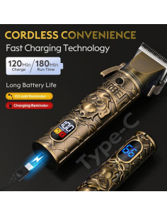 Recortadora de Barba y Cabello YIDON JM-G70CC, 3 en 1 USB-C 2