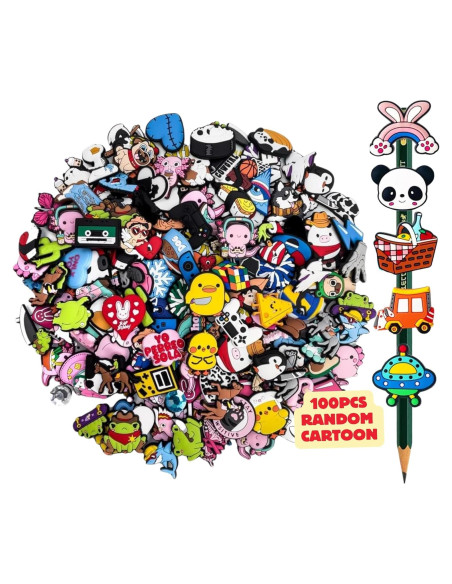 100 Adornos de Lápiz Kawaii Ella & Emma - PVC Anime