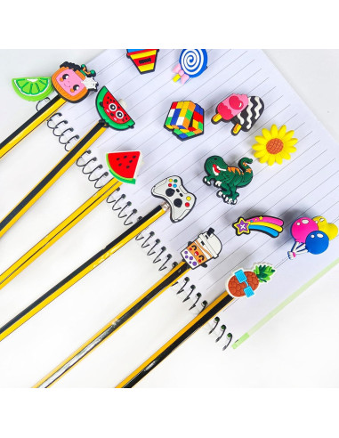 100 Adornos de Lápiz Kawaii Ella & Emma - PVC Anime