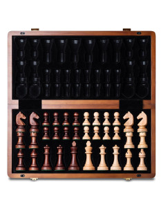 Juego de Ajedrez Magnético A&A de Madera 38x19cm Plegable