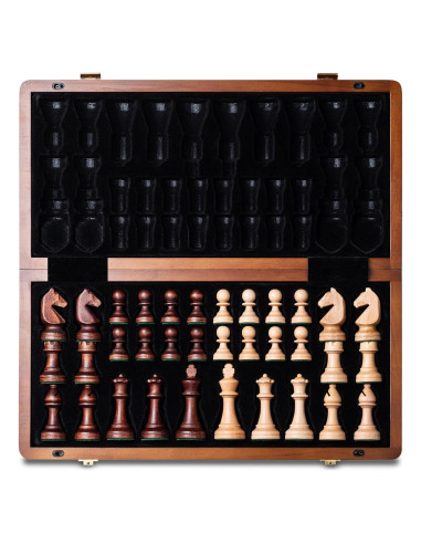 Juego de Ajedrez Magnético A&A de Madera 38x19cm Plegable