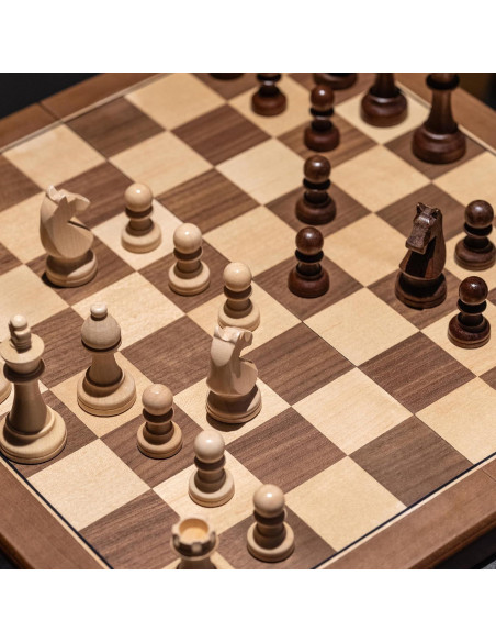 Juego de Ajedrez Magnético A&A de Madera 38x19cm Plegable