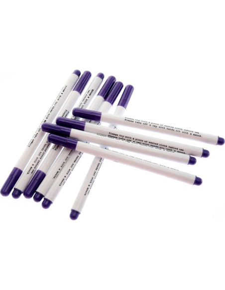 12 Bolígrafos Borrables con Agua USFEEL para Tela - Púrpura