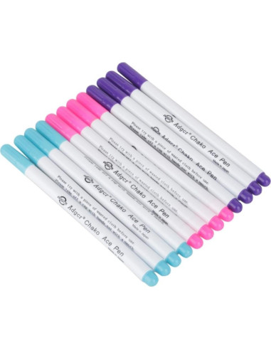 12 Bolígrafos Borrables con Agua USFEEL para Tela - Púrpura