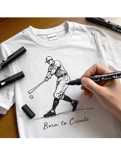 Marcadores de Tela Negros Gain-Art Doble Punta 5 Piezas 2